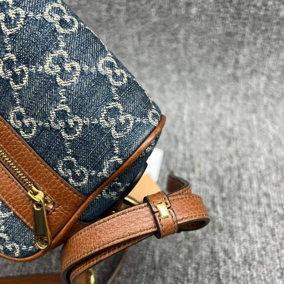 100% Authentic Gucci Ophidia GG Denim Mini Shoulder Bag - Picture 12 of 15